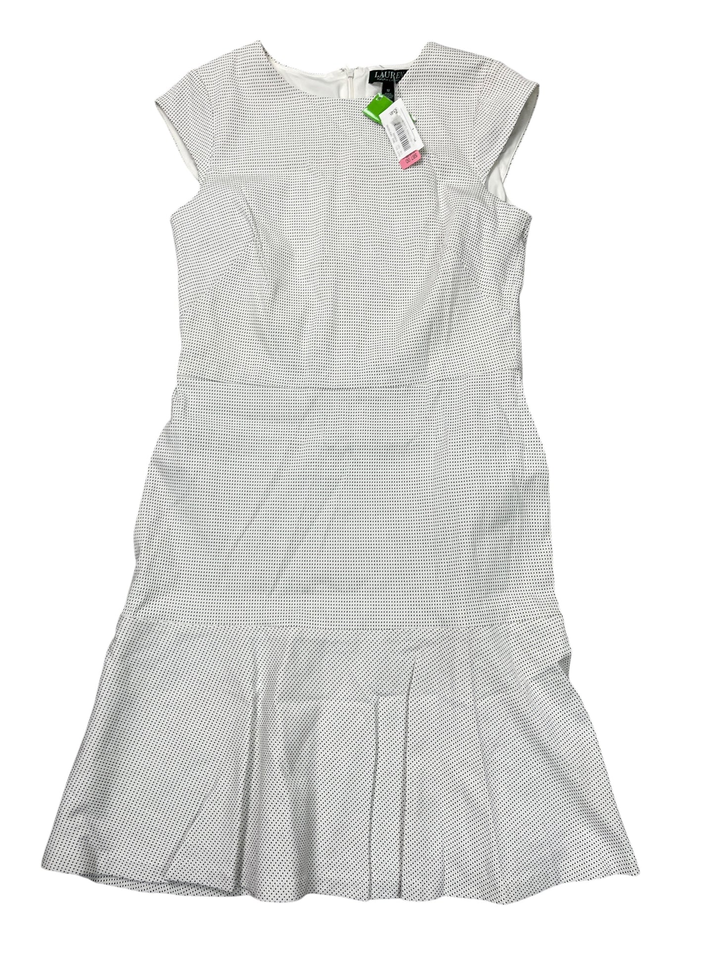 Dress Casual Midi By Lauren By Ralph Lauren In White, Size:L