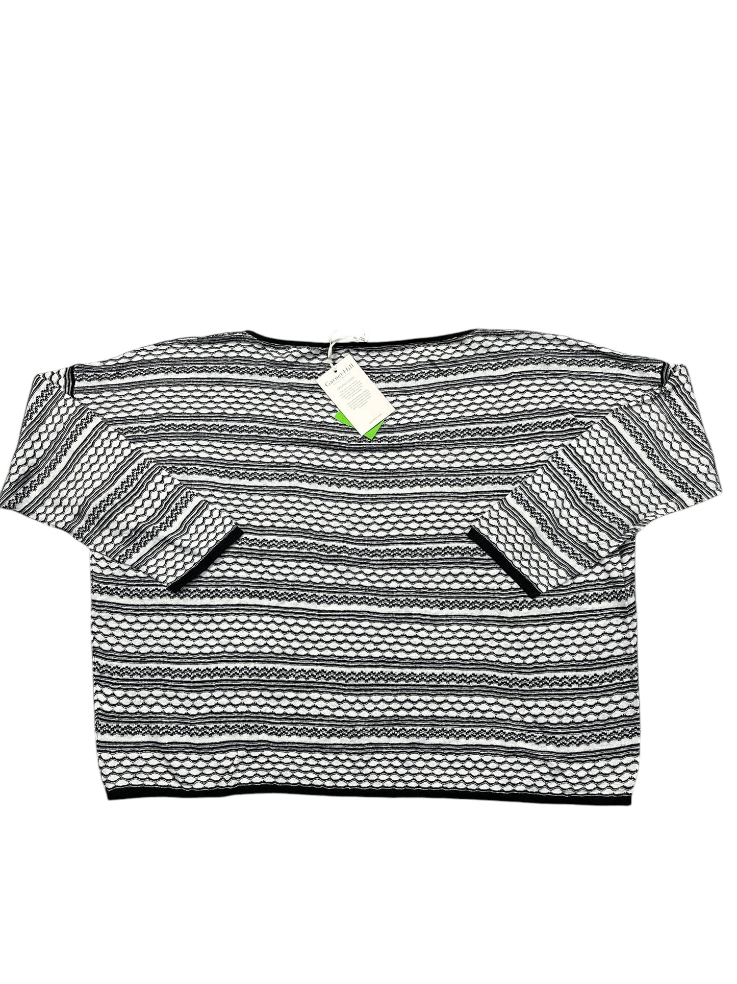 Top Ls By Garnet Hill In Black & Cream, Size:L