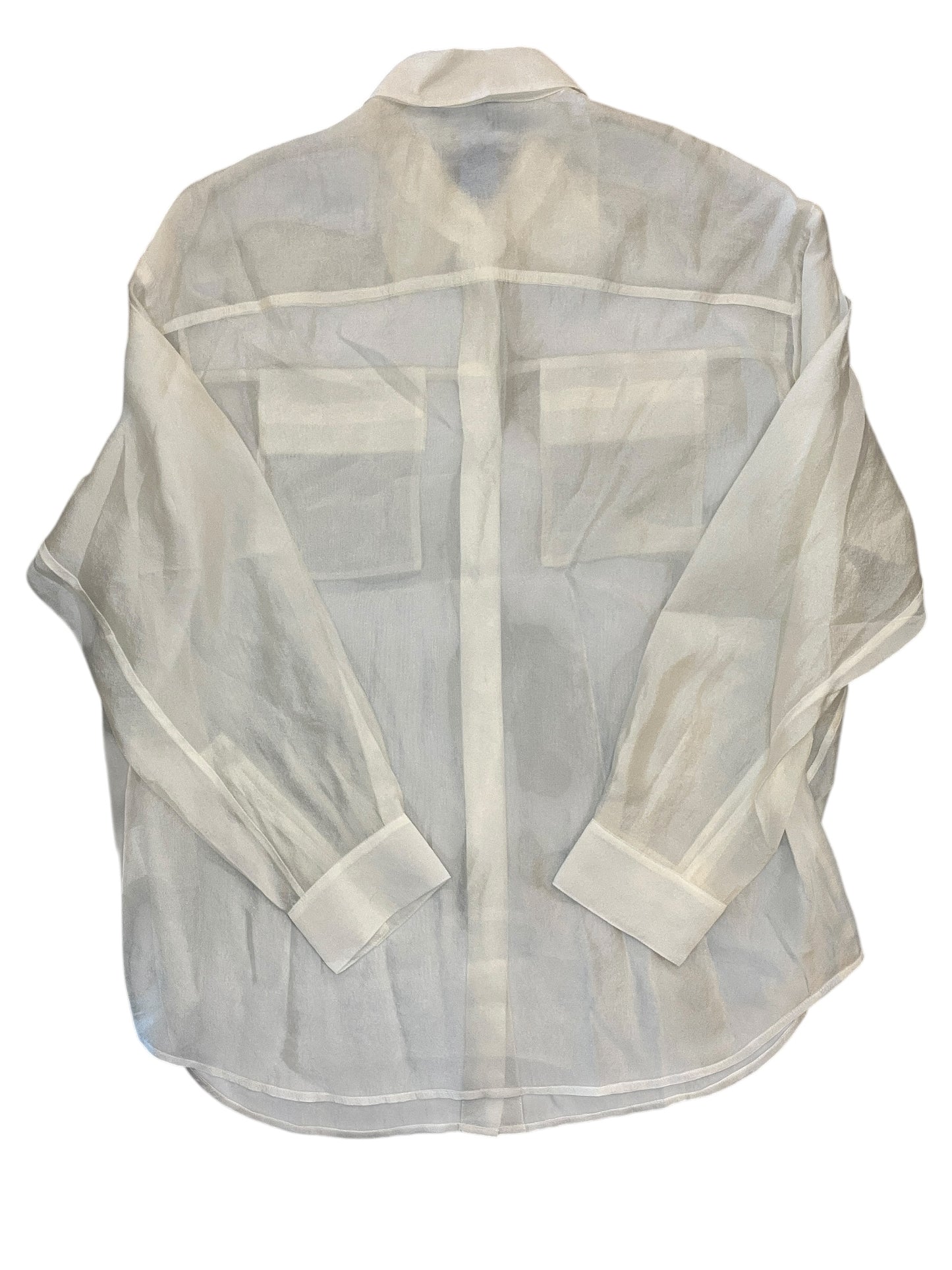 Blouse Ls By Gracia In White, Size:M