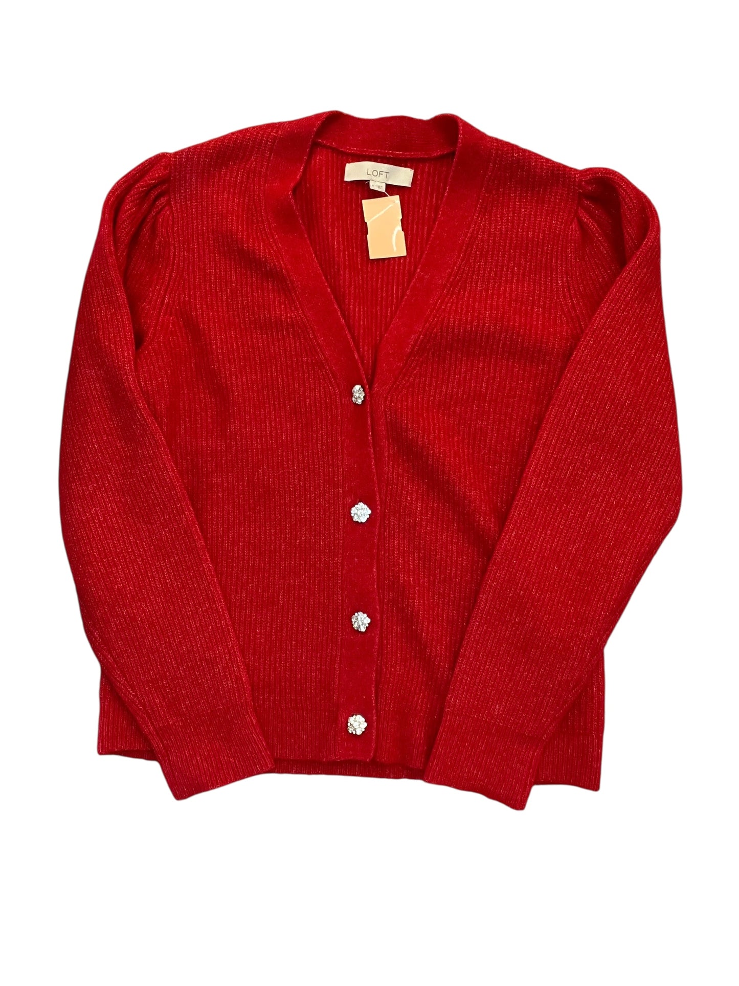 Cardigan By Loft In Red, Size:M