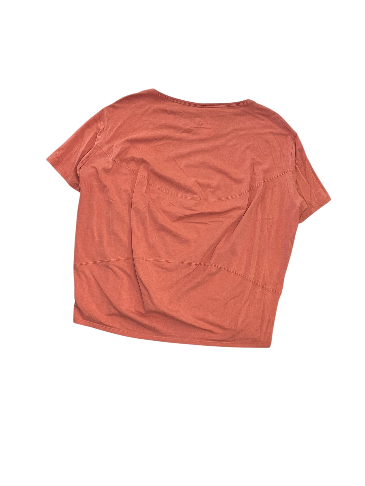 Athletic Top Ss By Lululemon In Orange, Size:L