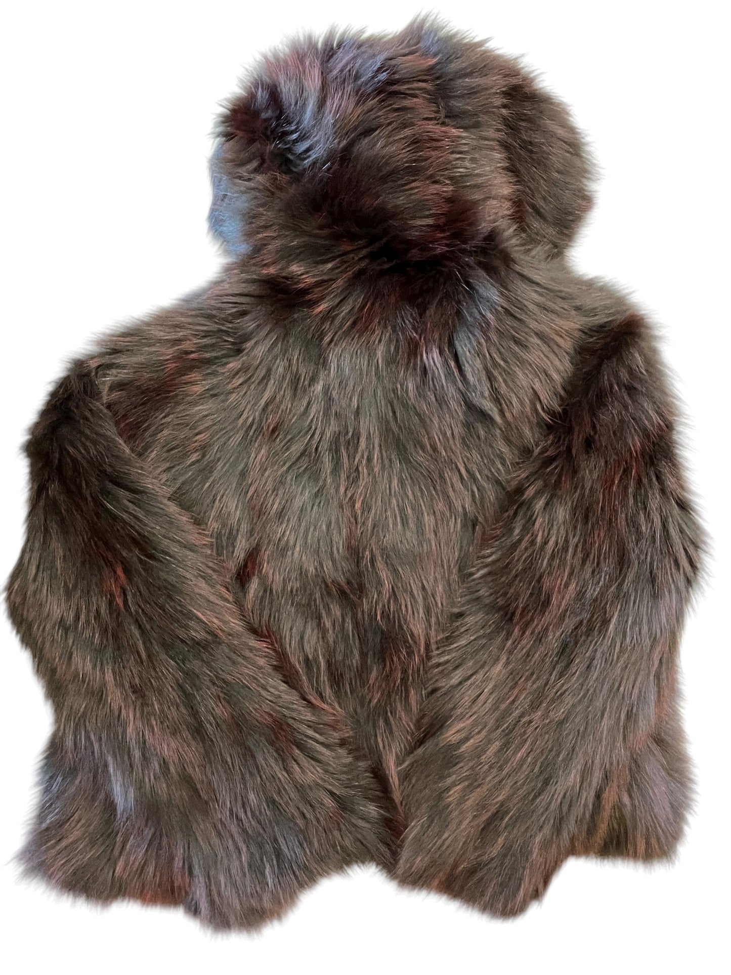 Coat Faux Fur & Sherpa By Cma In Black & Red, Size:M