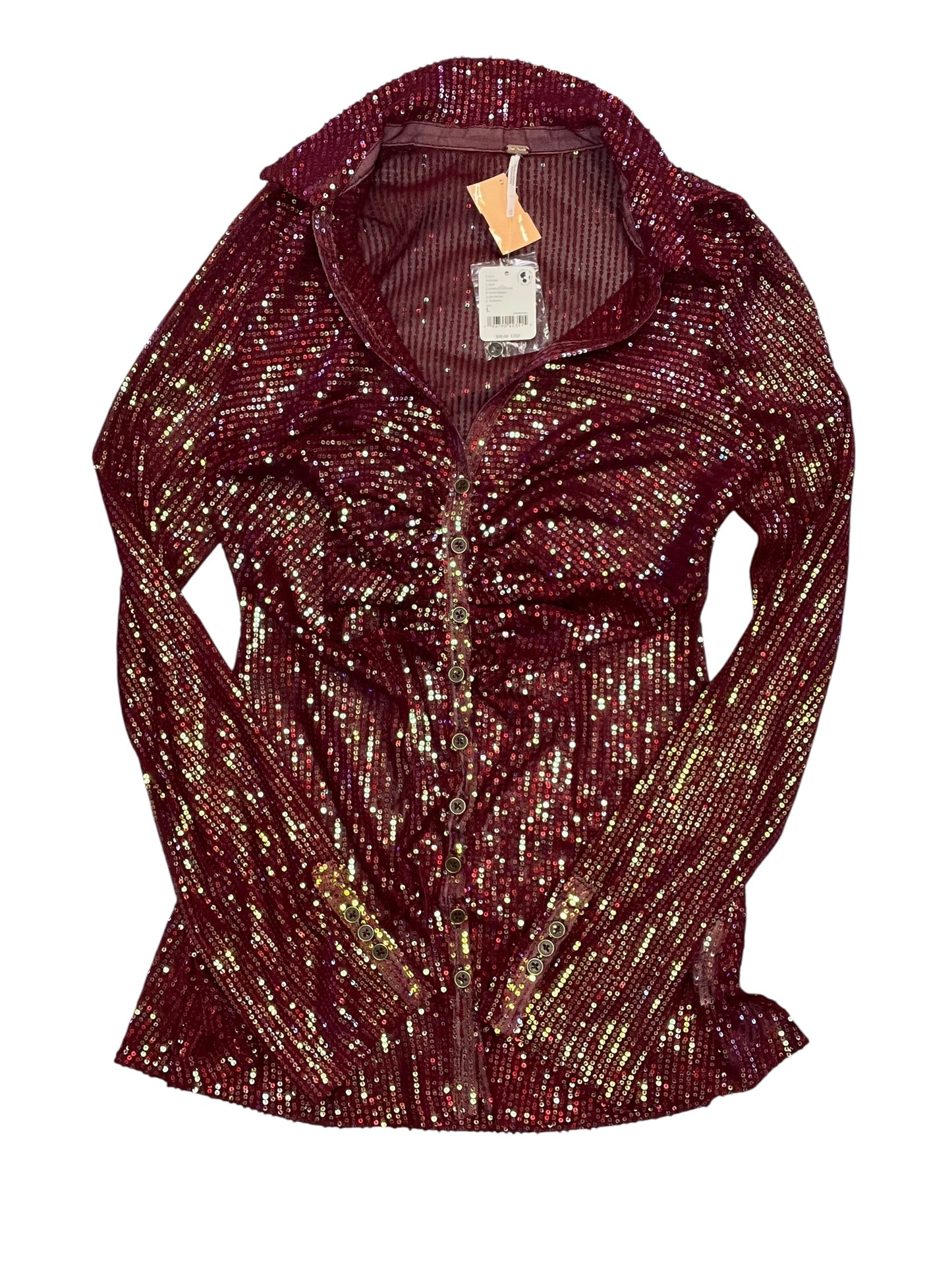 Top Ls By Free People In Maroon, Size:L