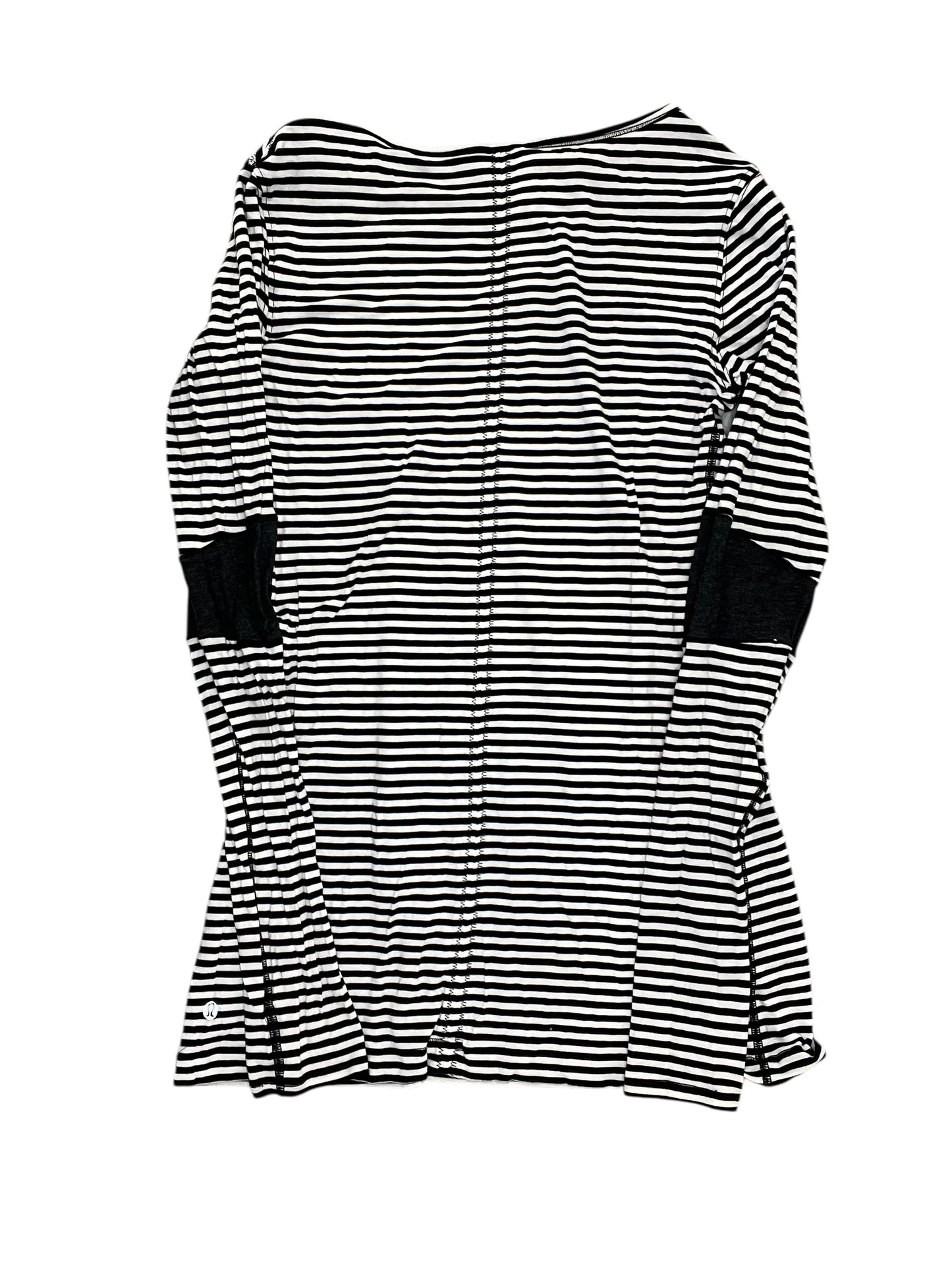 Athletic Top Ls Crewneck By Lululemon In Striped Pattern, Size:M