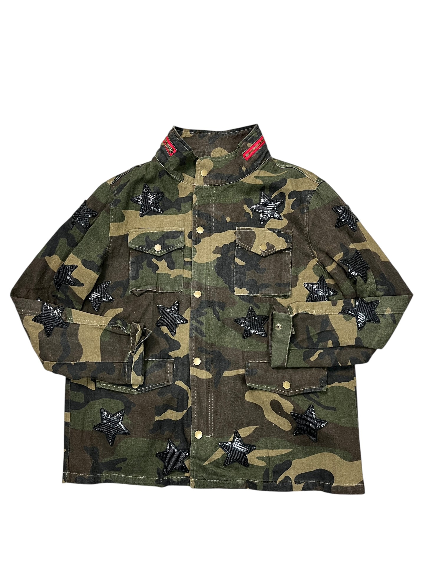 Jacket Denim By Clothes Mentor In Camouflage Print, Size:M