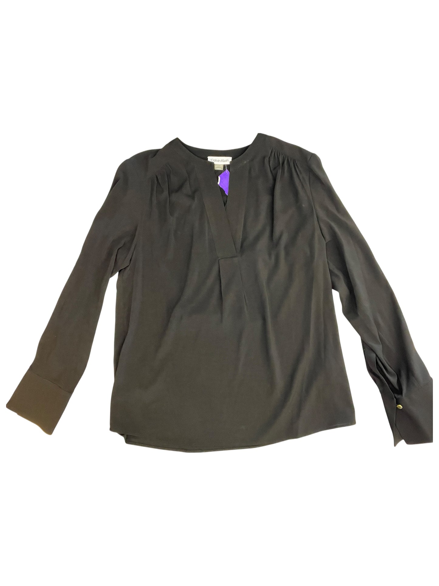 Blouse Ls By Calvin Klein In Black, Size:M