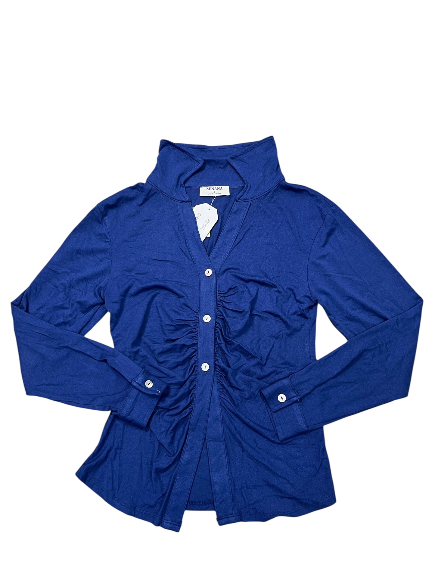Top Ls By Zenana Outfitters In Blue, Size:S