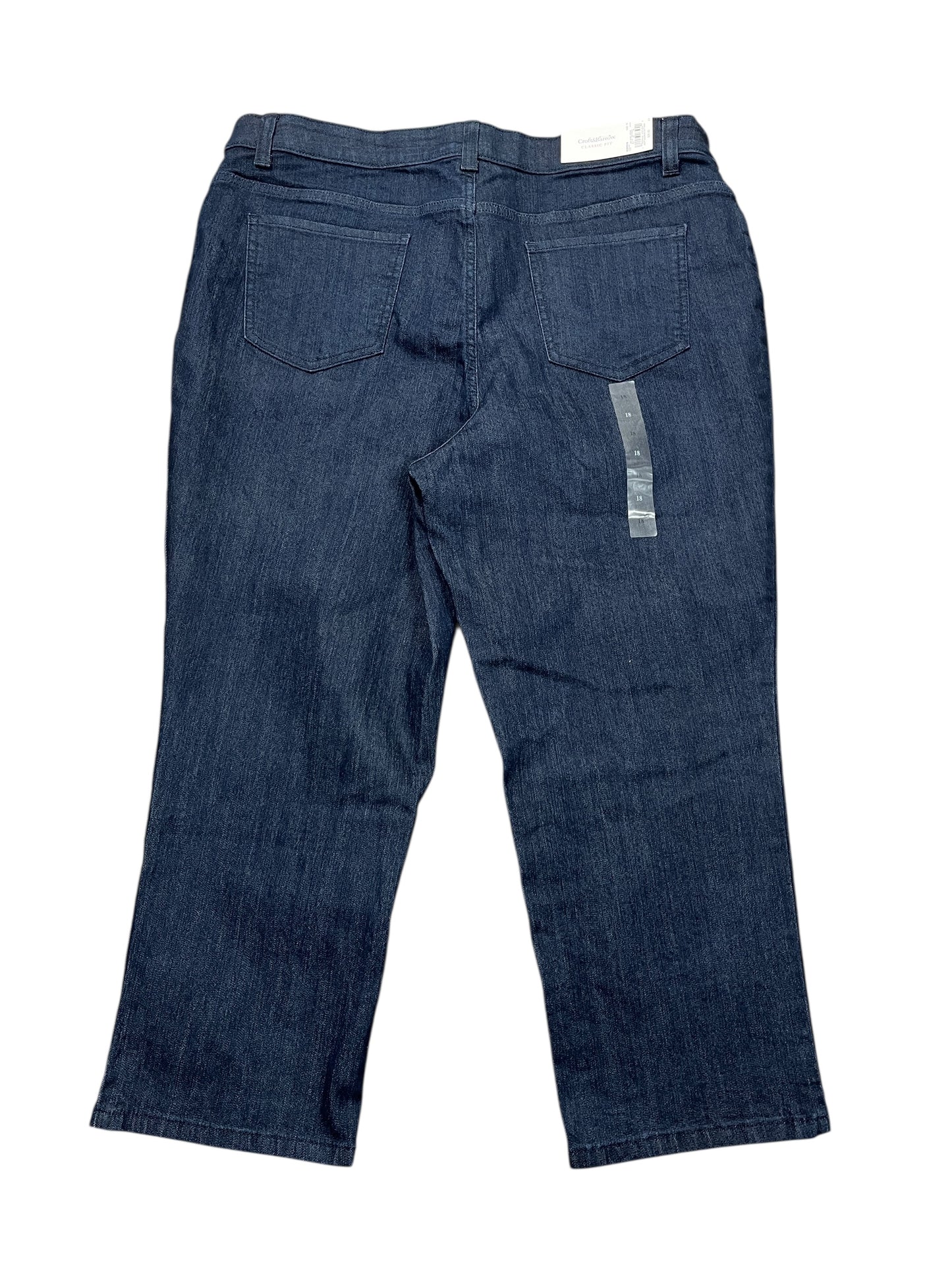 Jeans Straight By Croft And Barrow In Blue Denim, Size:18