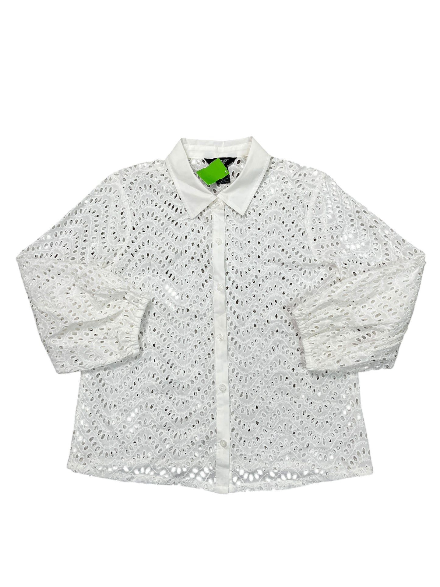 Blouse 3/4 Sleeve By Simply Vera In White, Size:M