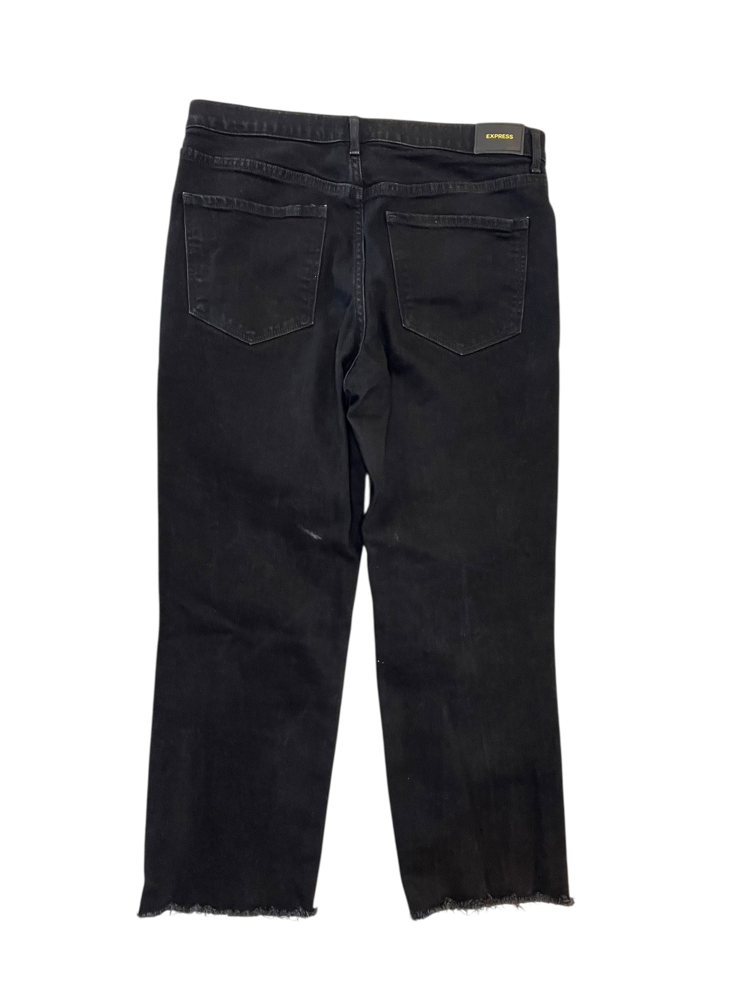 Jeans Straight By Express In Black, Size:14