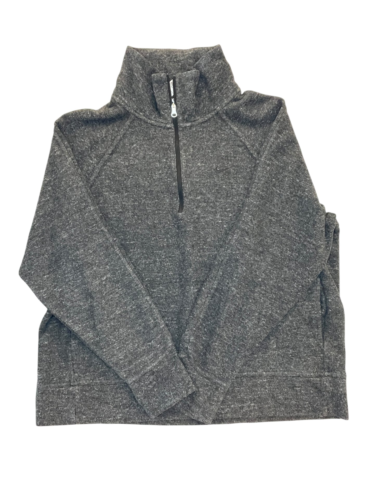 Athletic Top Ls Collar By Nike In Grey, Size:L