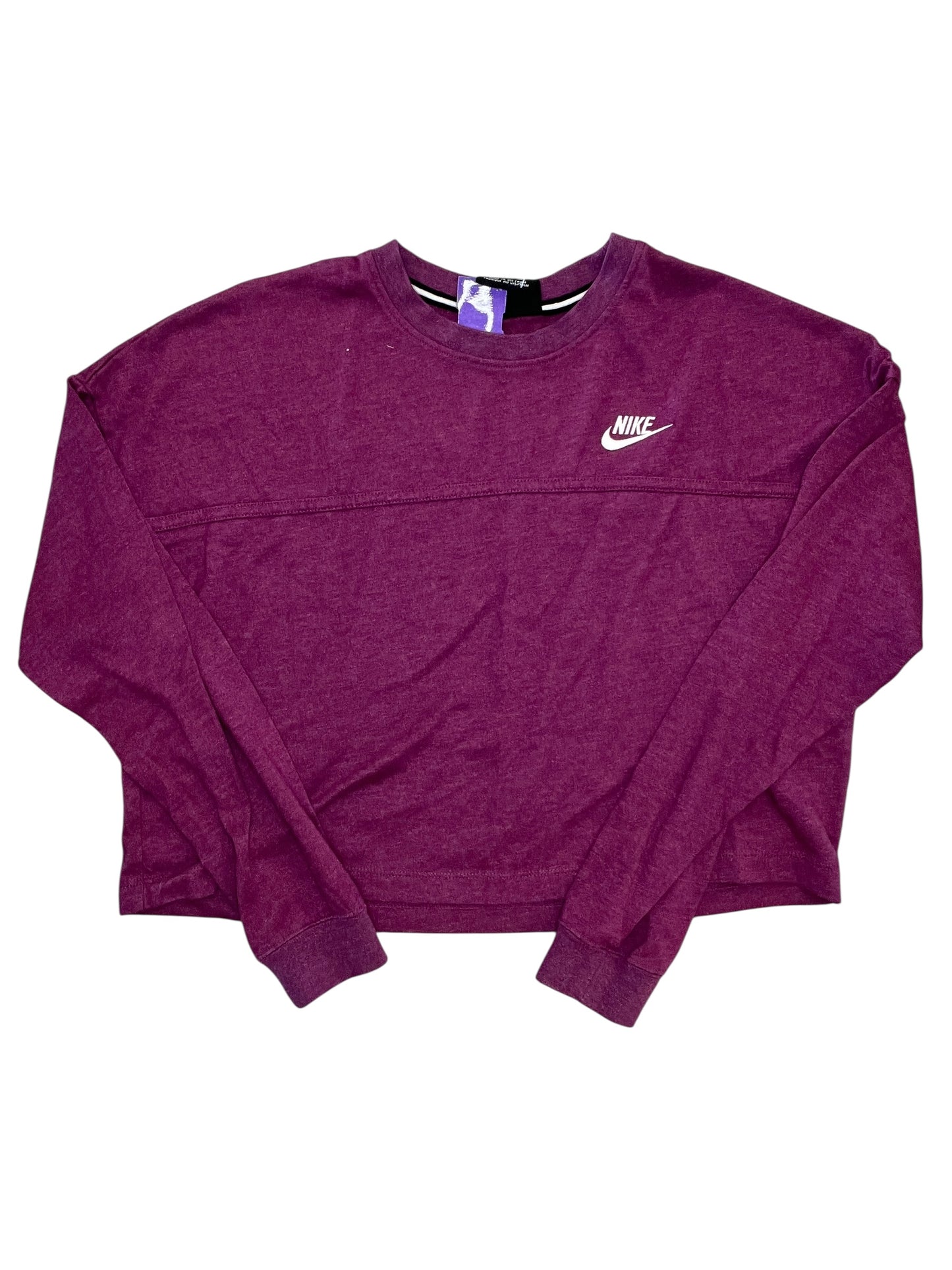 Athletic Top Ls Crewneck By Nike Apparel In Purple, Size:M
