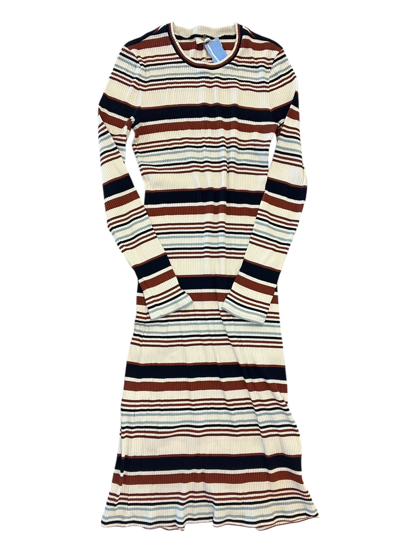 Dress Casual Midi By Madewell In Striped Pattern, Size:L
