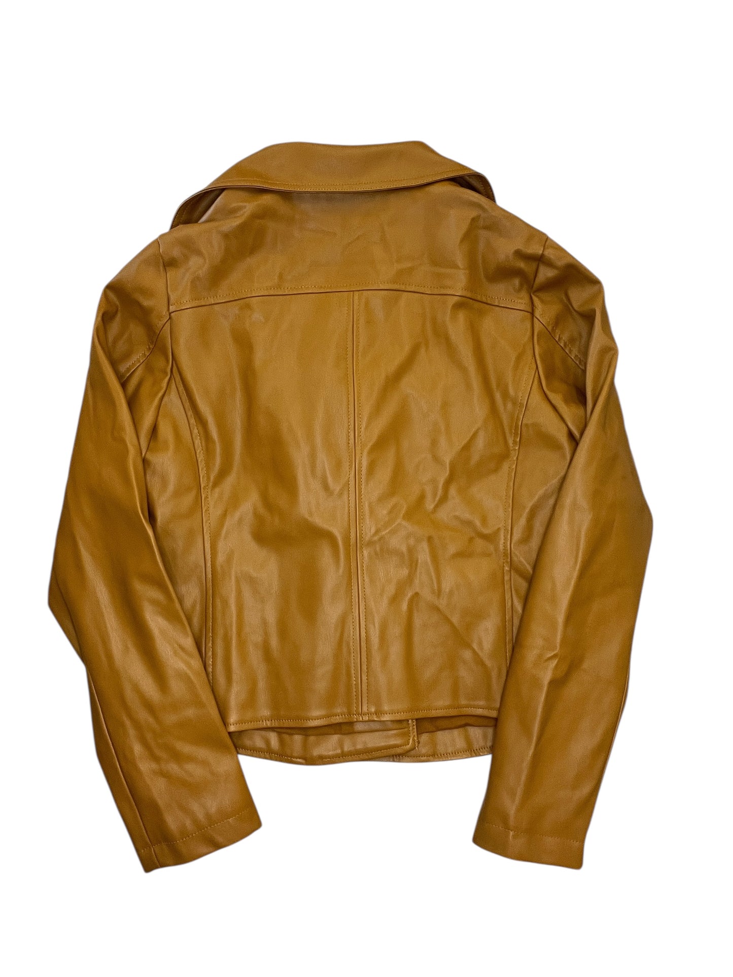 Jacket Moto By Clothes Mentor In Brown, Size:M