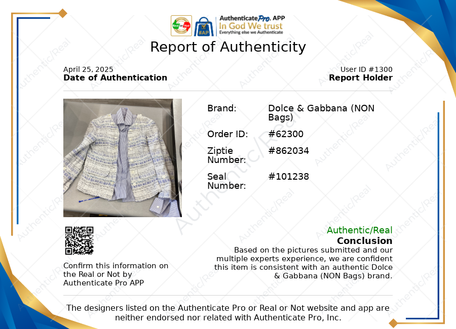 Jacket Luxury Designer By Dolce And Gabbana In Blue & White, Size:M