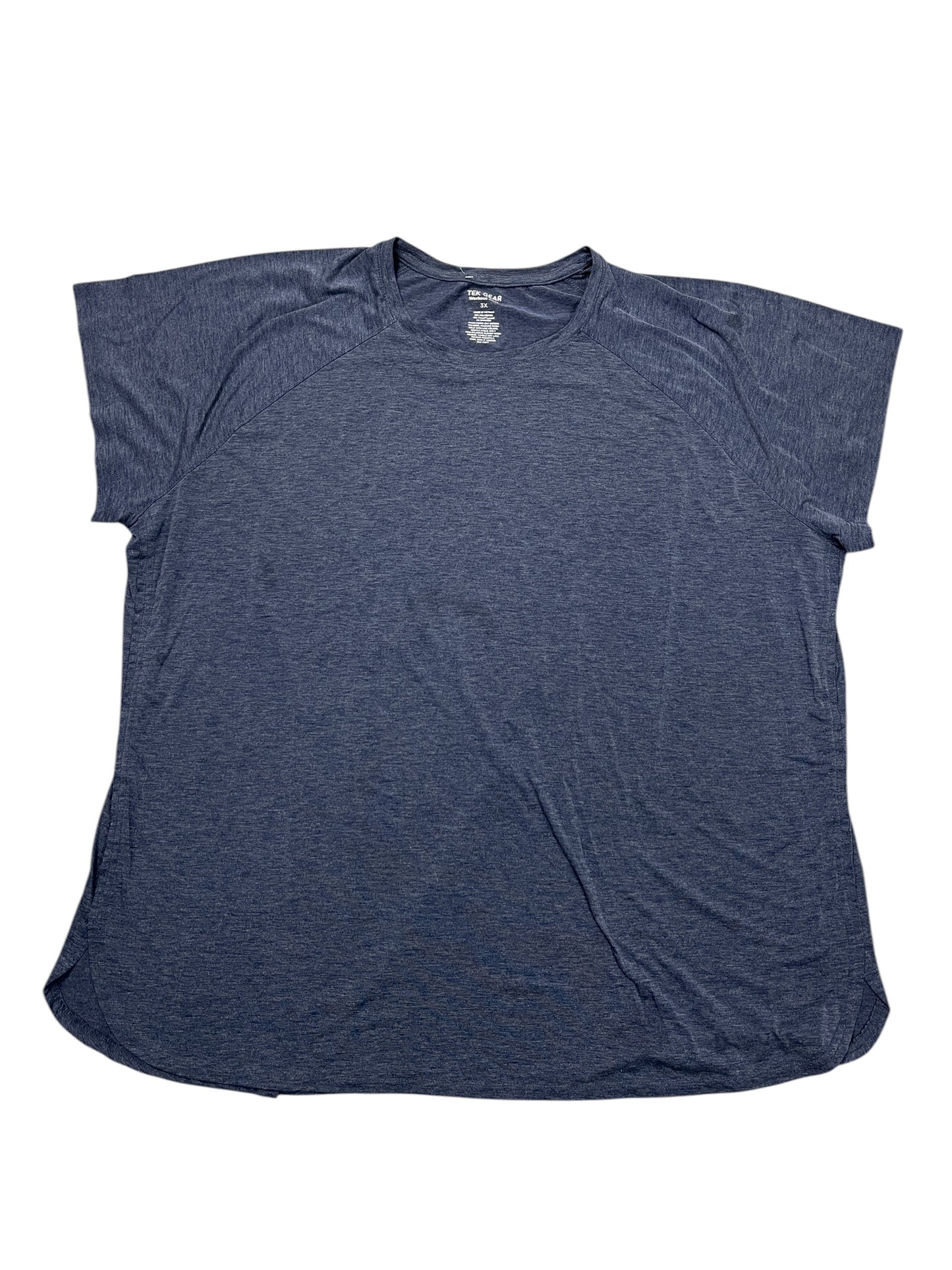 Athletic Top Ss By Tek Gear In Blue, Size:3X