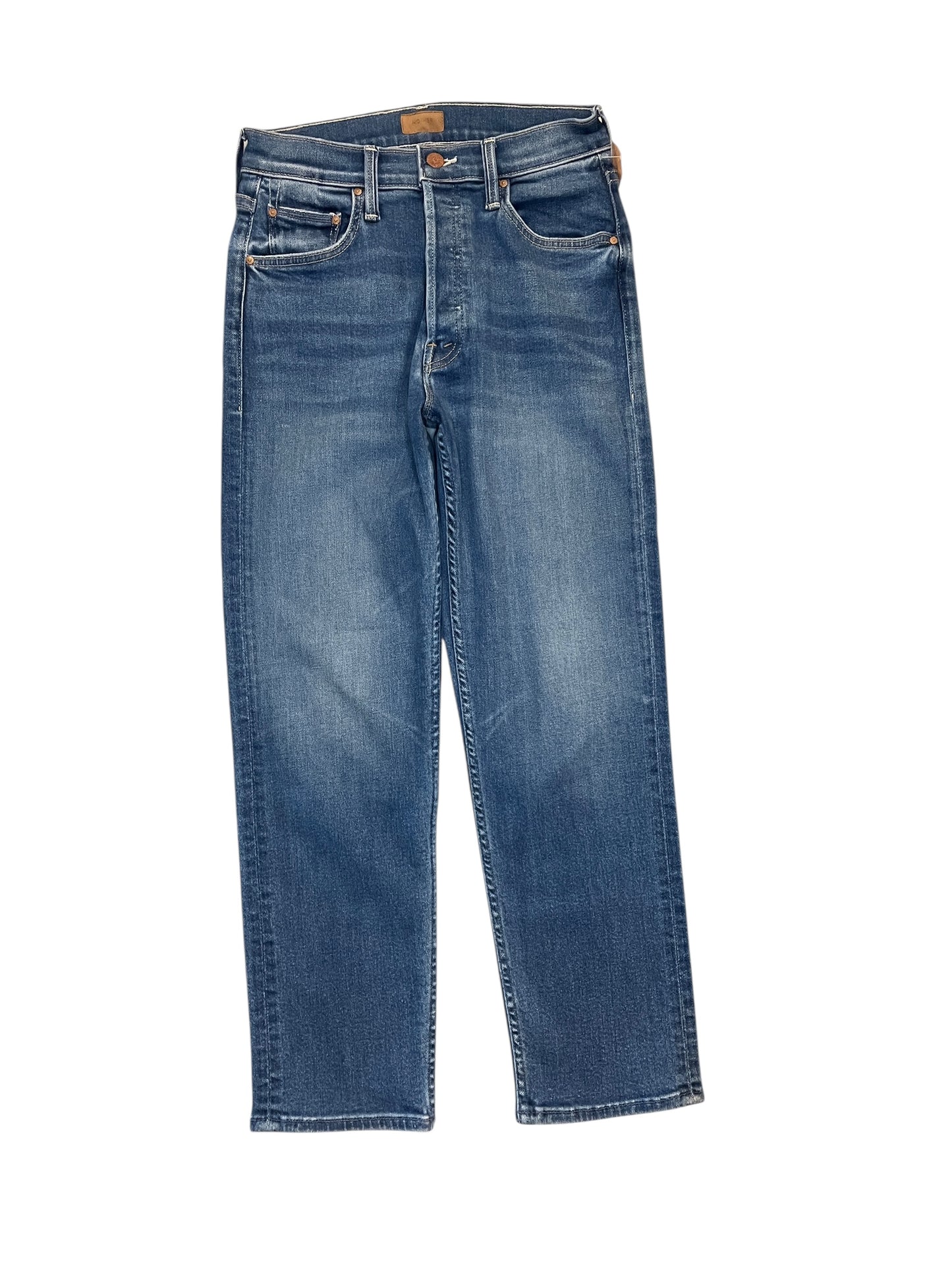 Jeans Straight By Mother In Blue Denim, Size:2
