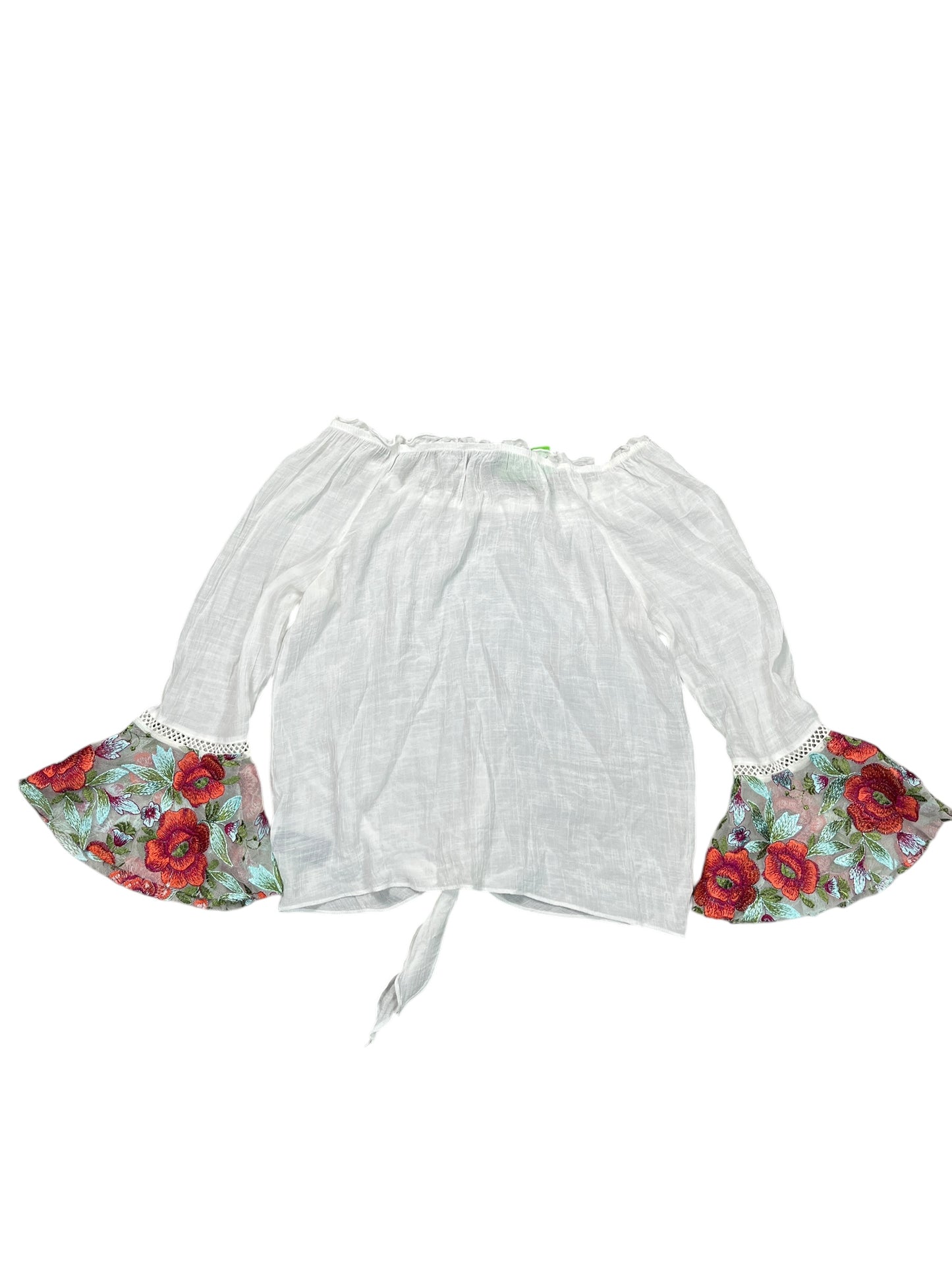 Top 3/4 Sleeve Basic By A Byer In White, Size:M