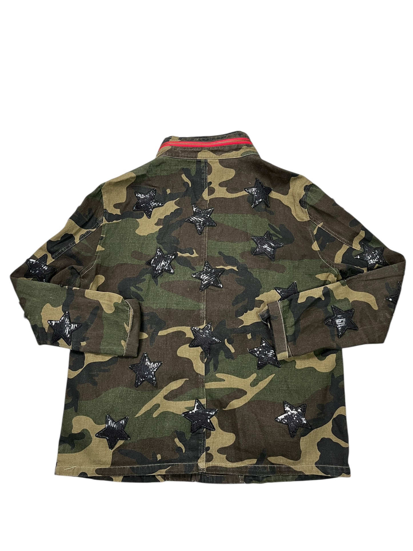 Jacket Denim By Clothes Mentor In Camouflage Print, Size:M