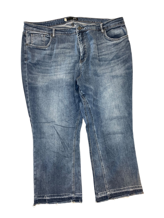 Jeans Cropped By Kut In Blue Denim, Size:22