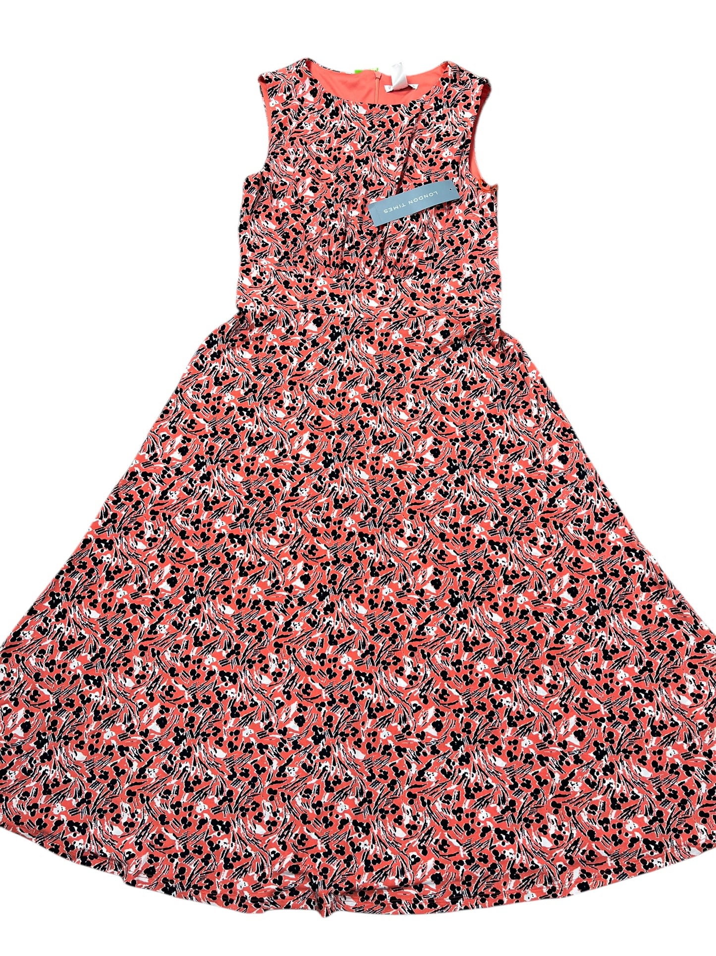 Dress Casual Midi By London Times In Coral, Size:S