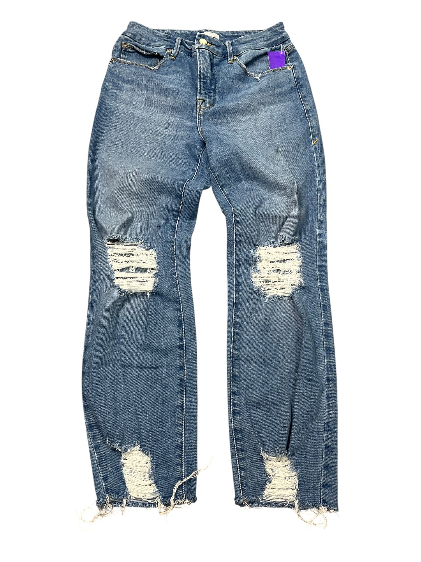 Jeans Straight By Good American In Blue Denim, Size:8