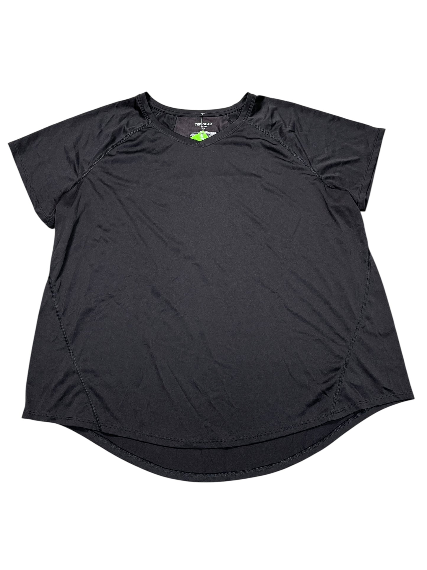 Athletic Top Ss By Tek Gear In Black, Size:1X