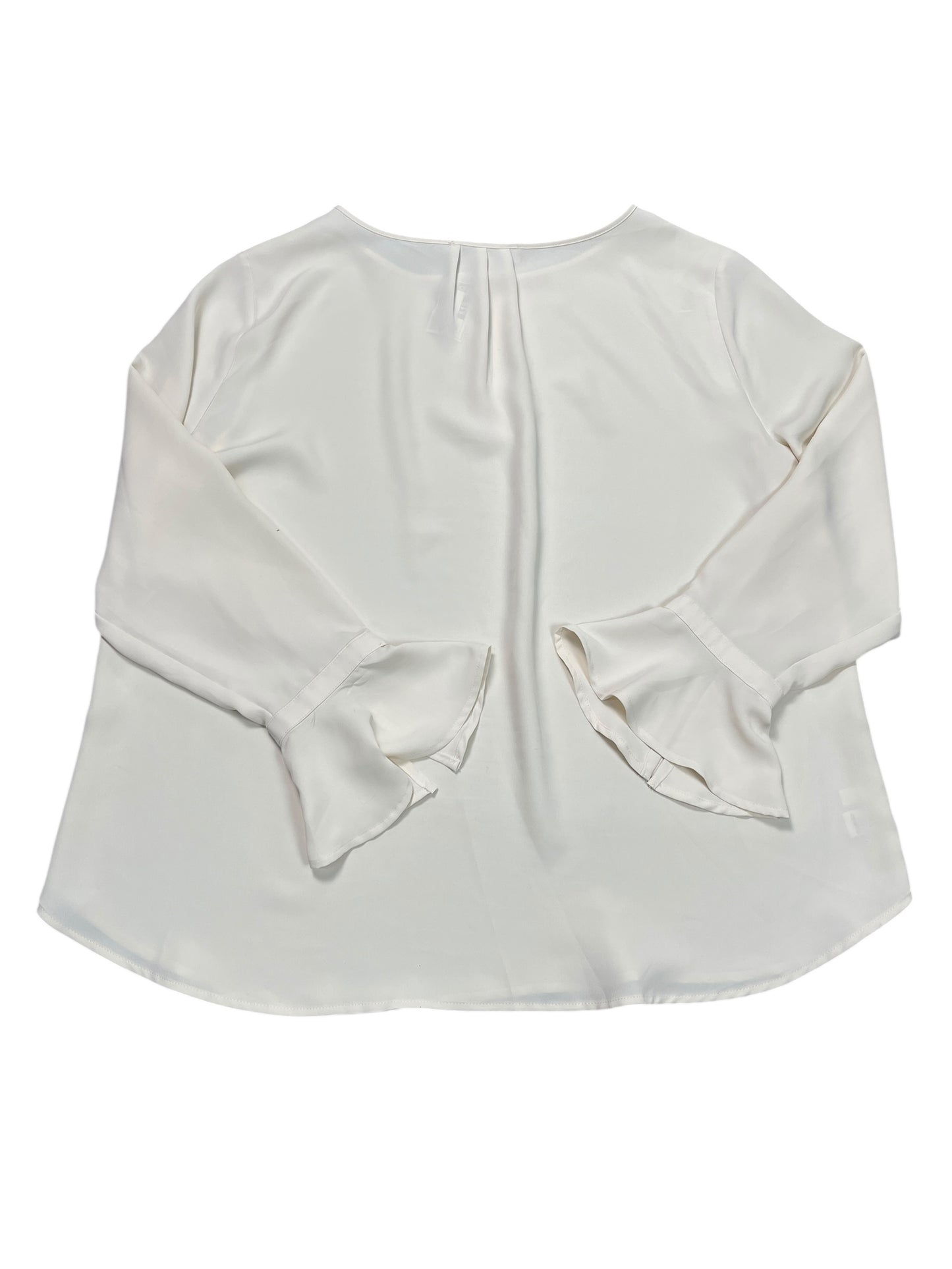 Blouse Ls By Loft In Cream, Size:Xl