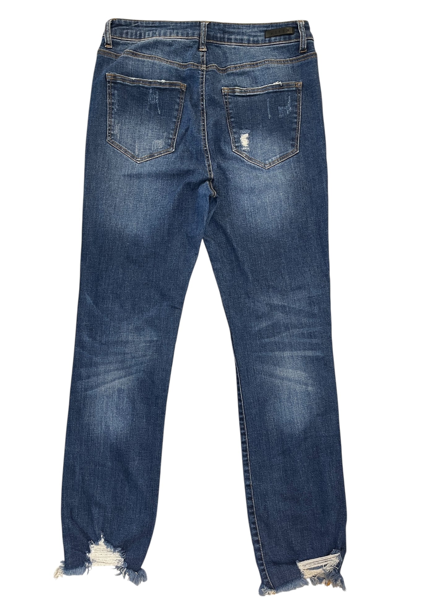 Jeans Straight By Risen In Blue Denim, Size:14