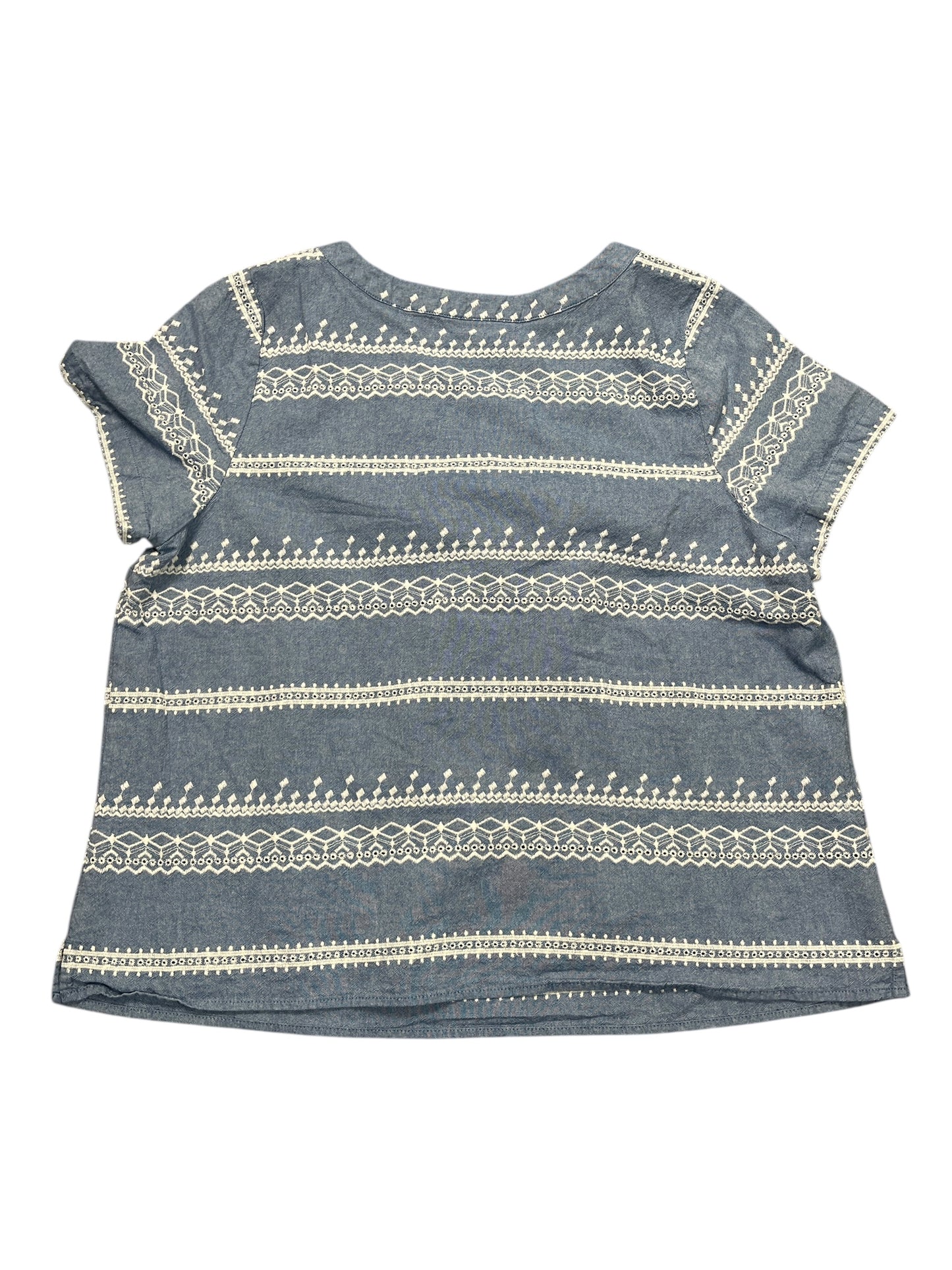 Top Ss By Cj Banks In Blue & White, Size:1X