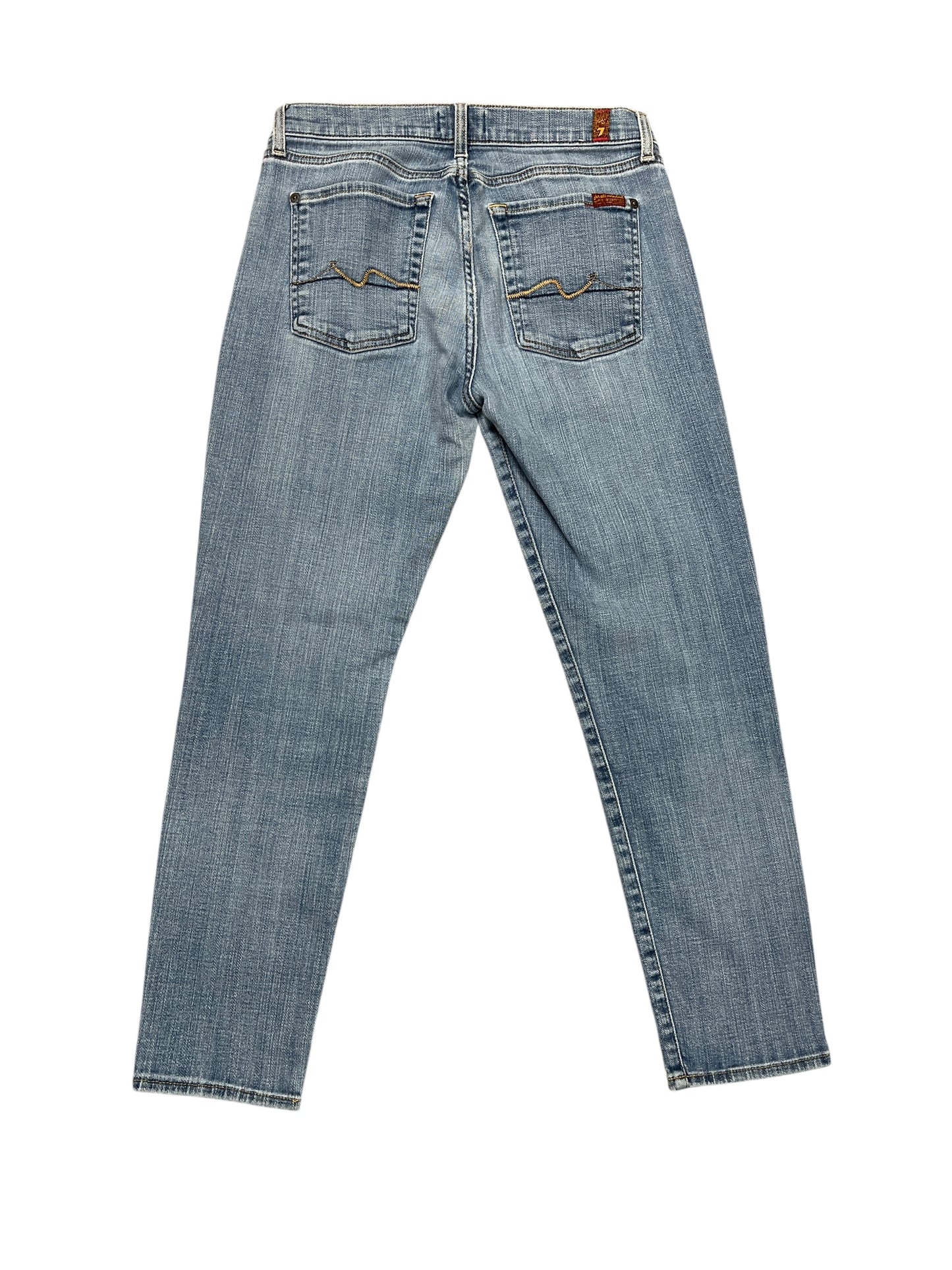 Jeans Straight By 7 For All Mankind In Blue Denim, Size:6
