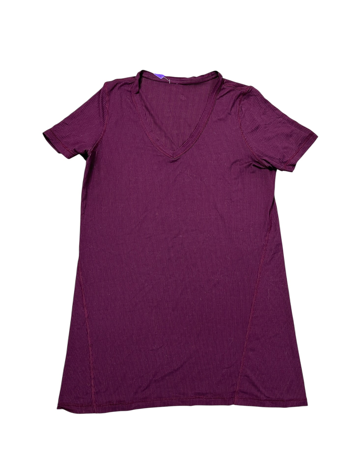 Athletic Top Ss By Lululemon In Purple, Size:S