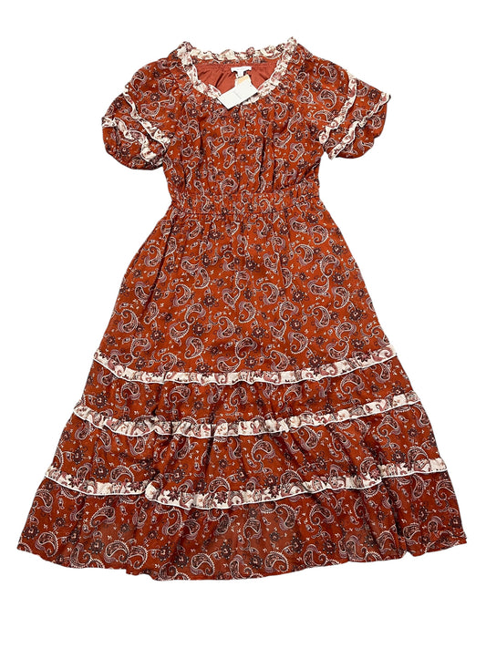 Dress Casual Midi By Cmc In Orange, Size:L