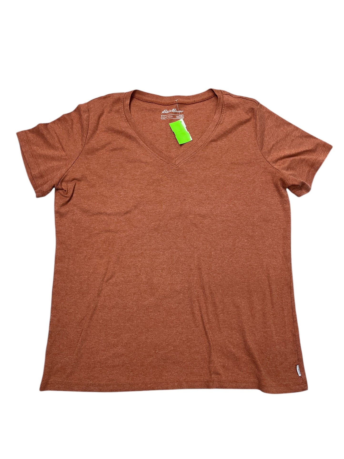 Top Ss Basic By Eddie Bauer In Orange, Size:2X
