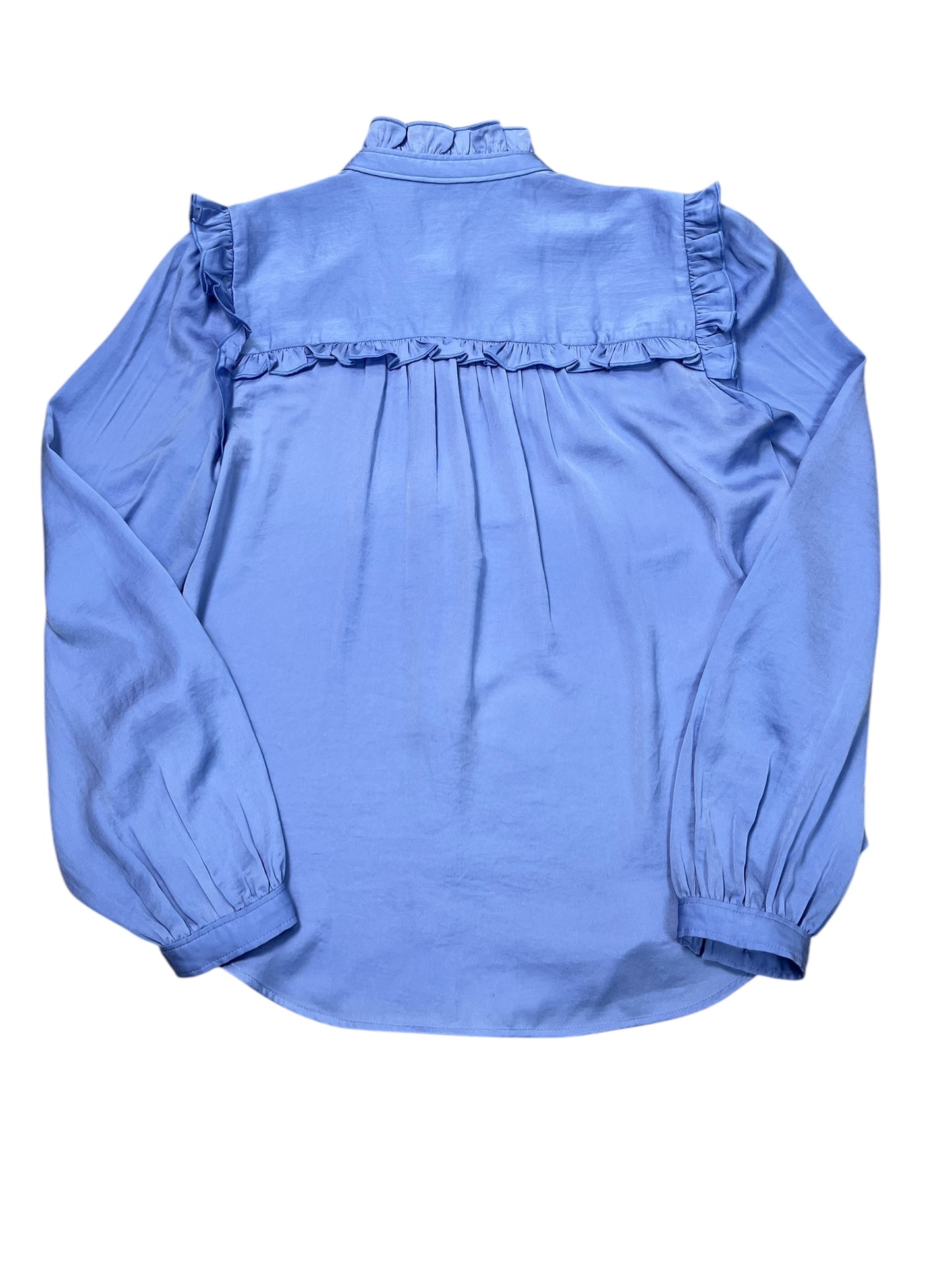 Blouse Ls By Ann Taylor In Blue, Size:Xs