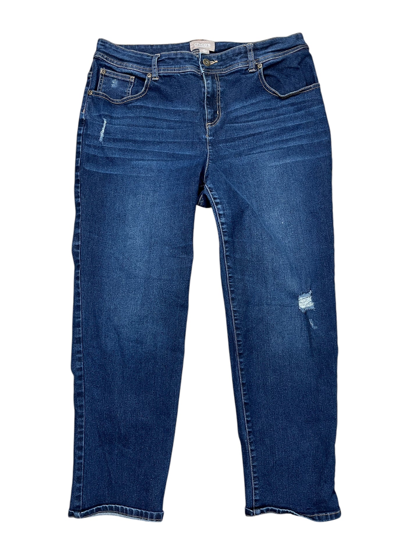 Jeans Boot Cut By Chicos In Blue Denim, Size:12