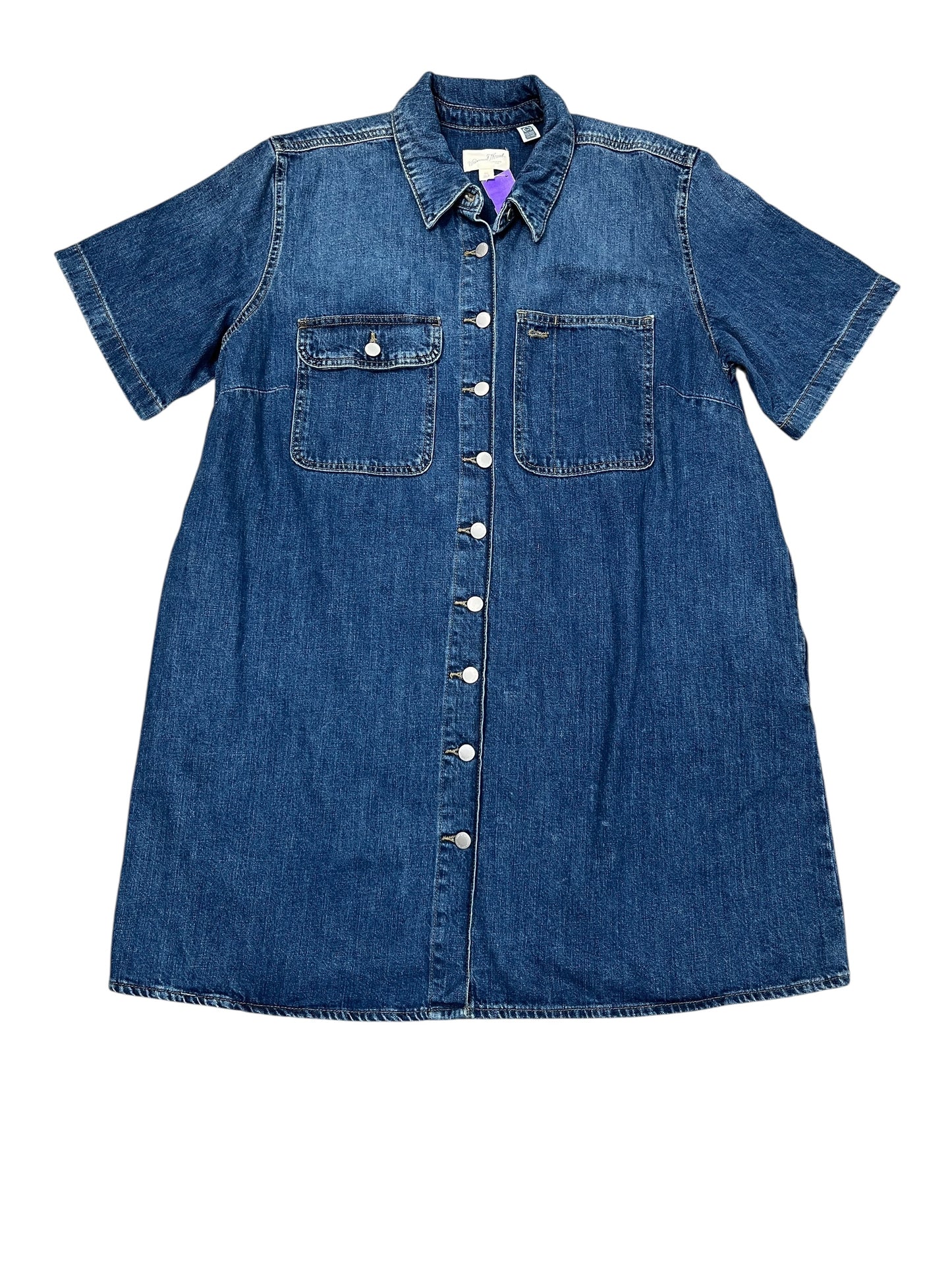 Dress Casual Midi By Universal Thread In Blue Denim, Size:Xxl