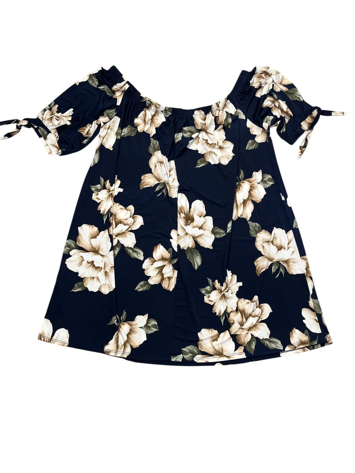 Dress Casual Short By Chicsoul In Navy, Size:2X