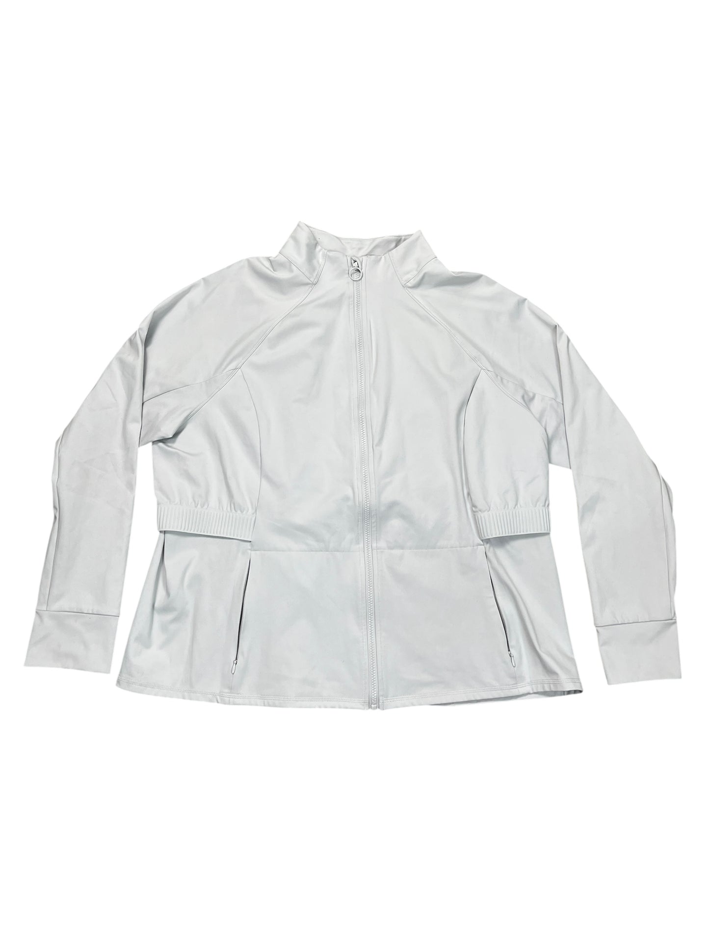 Athletic Jacket By Fabletics In Grey, Size:2X