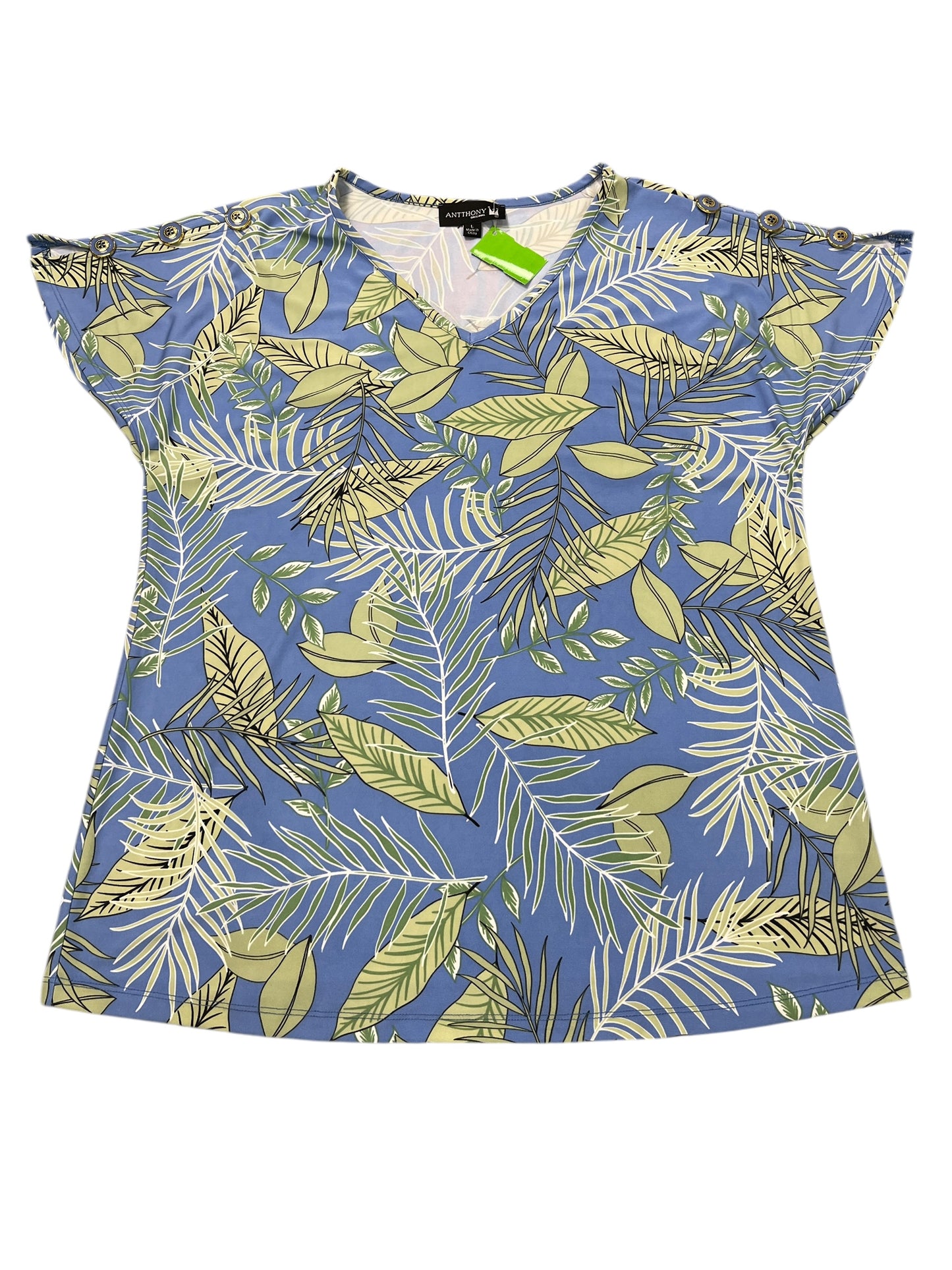 Top Ss By ANTHONY ORIGINAL In Blue, Size:L