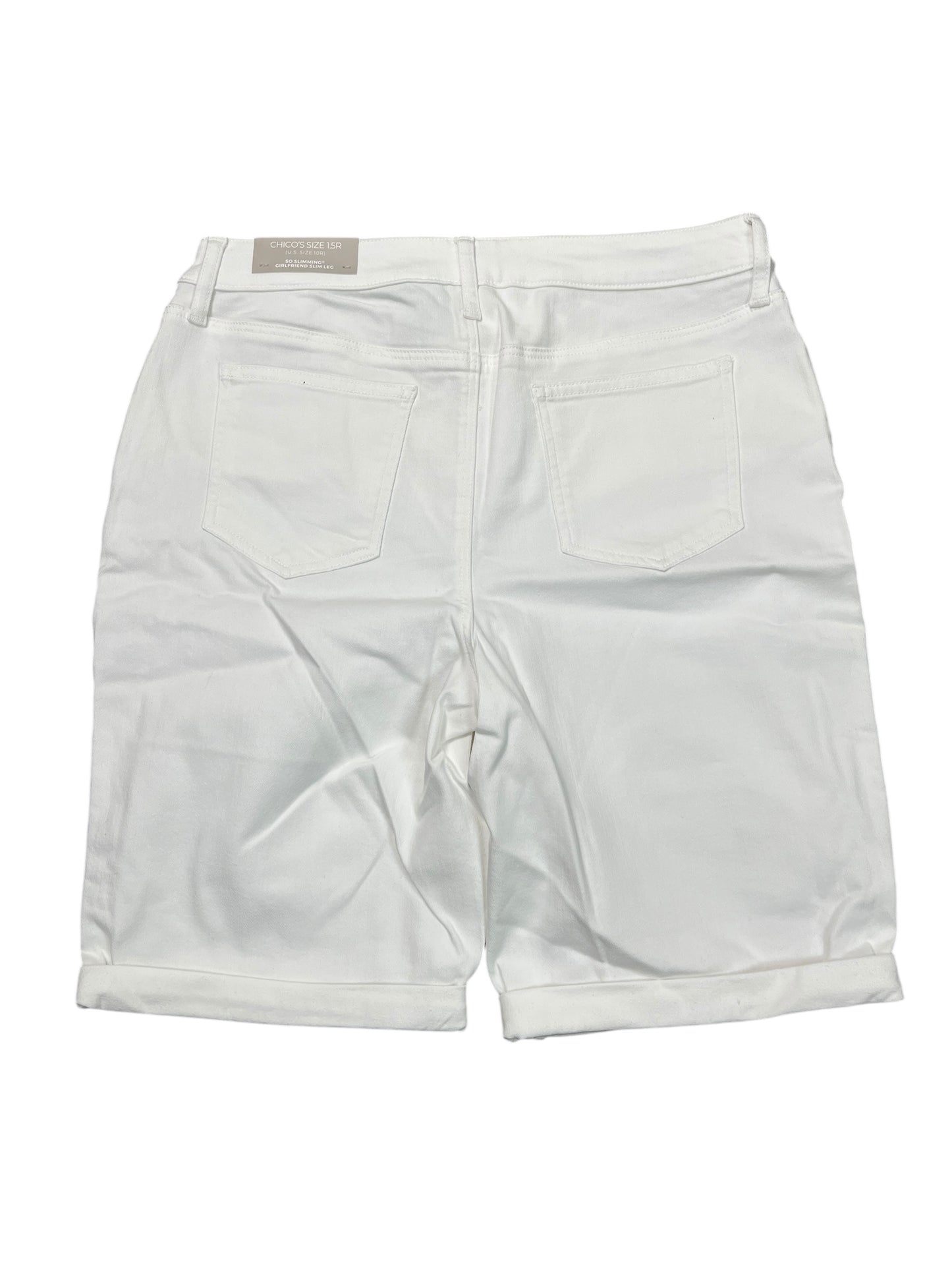 Shorts By Chicos In White Denim, Size:M