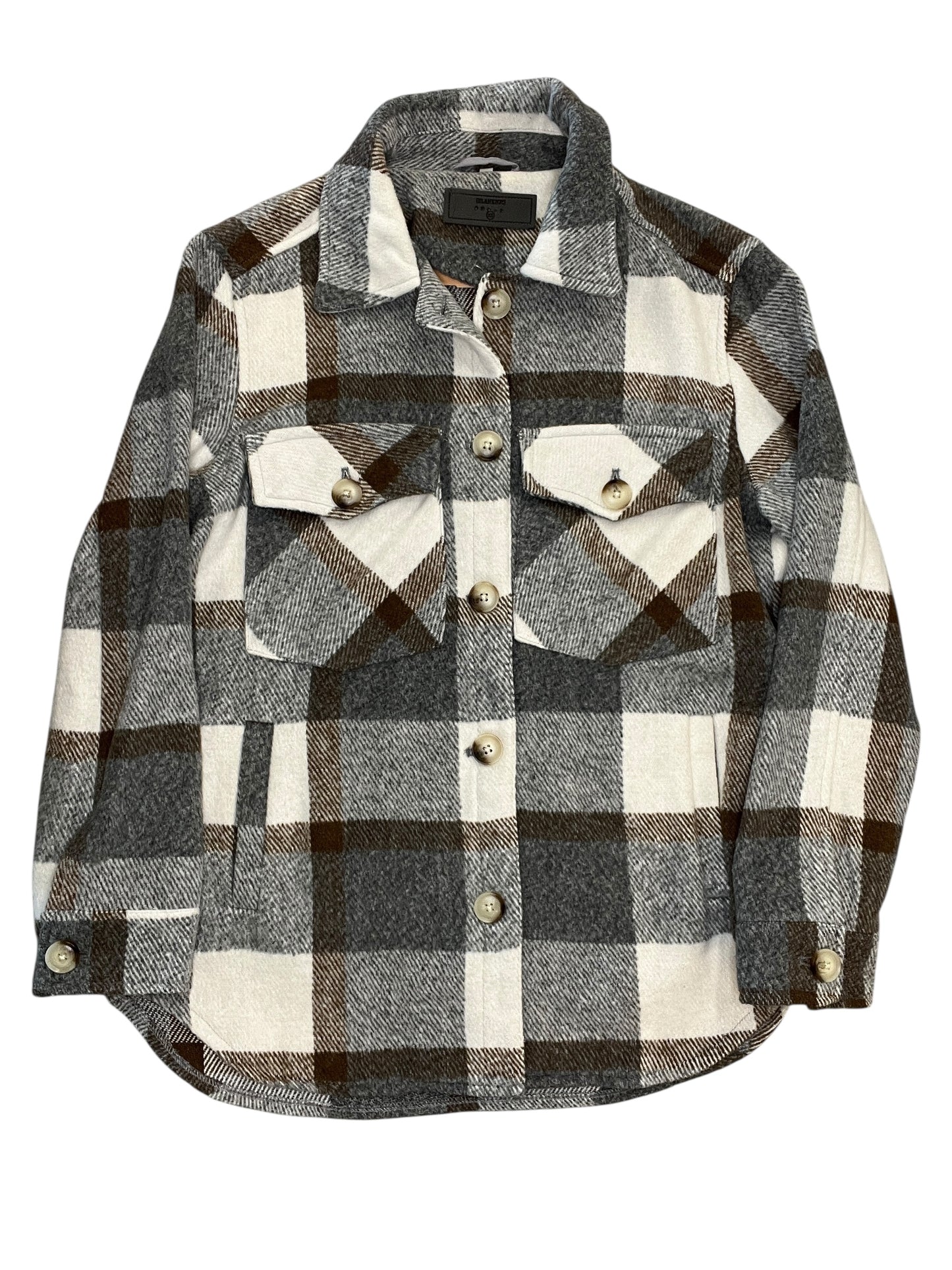 Jacket Shirt By Blanknyc In Grey & White, Size:Xs