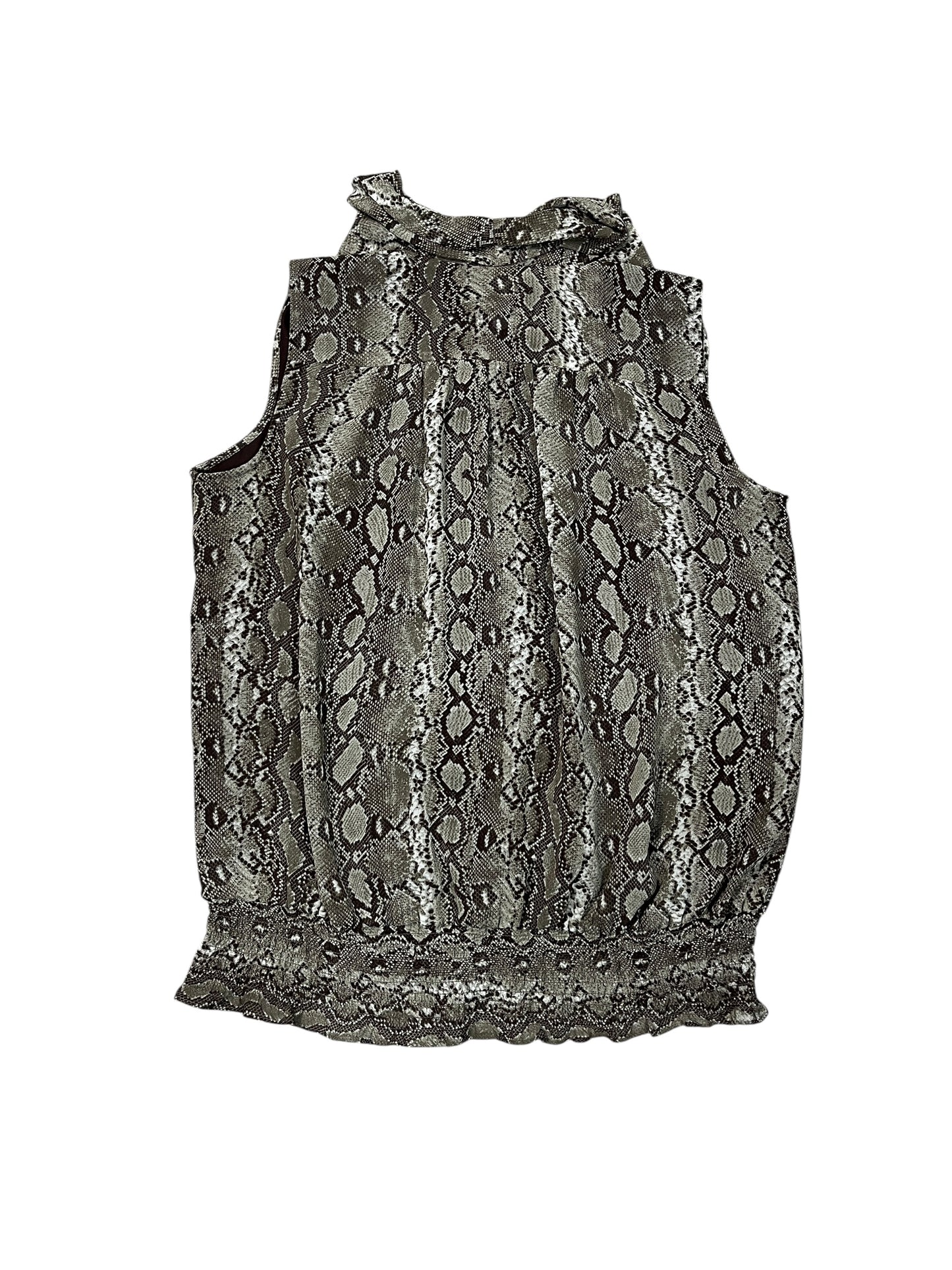 Blouse Designer By Michael By Michael Kors In Snakeskin Print, Size:1X