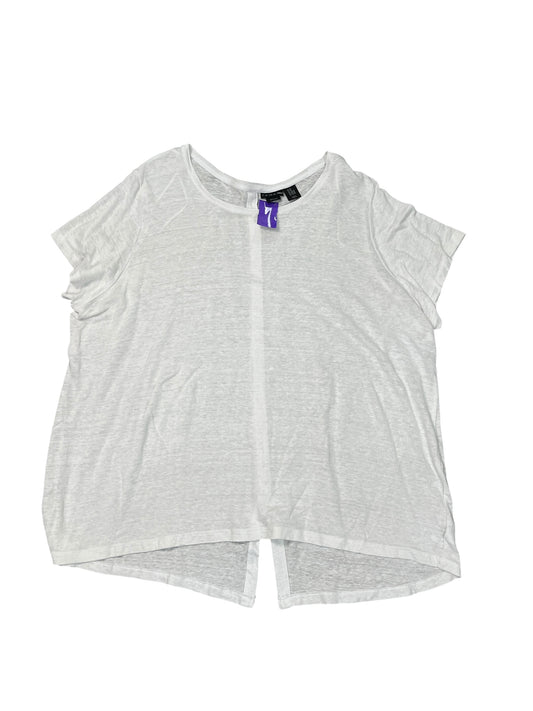 Top Ss By Tahari By Arthur Levine In White, Size:2X