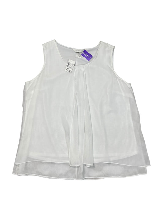 Blouse Sleeveless By Cj Banks In White, Size:1X