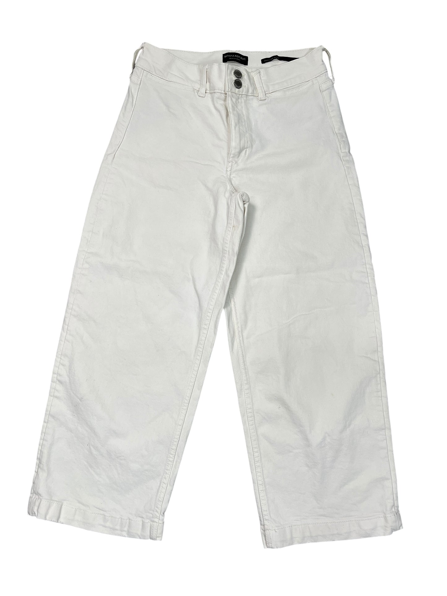Jeans Wide Leg By Banana Republic In White, Size:6