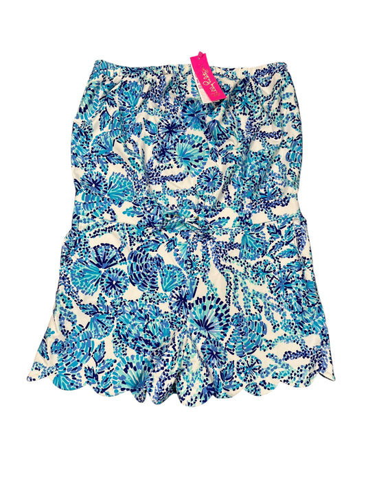 Romper By Lilly Pulitzer In Blue & White, Size:Xl