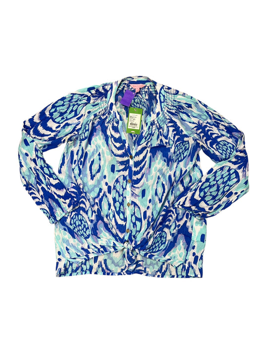 Blouse Ls By Lilly Pulitzer In Blue, Size:S