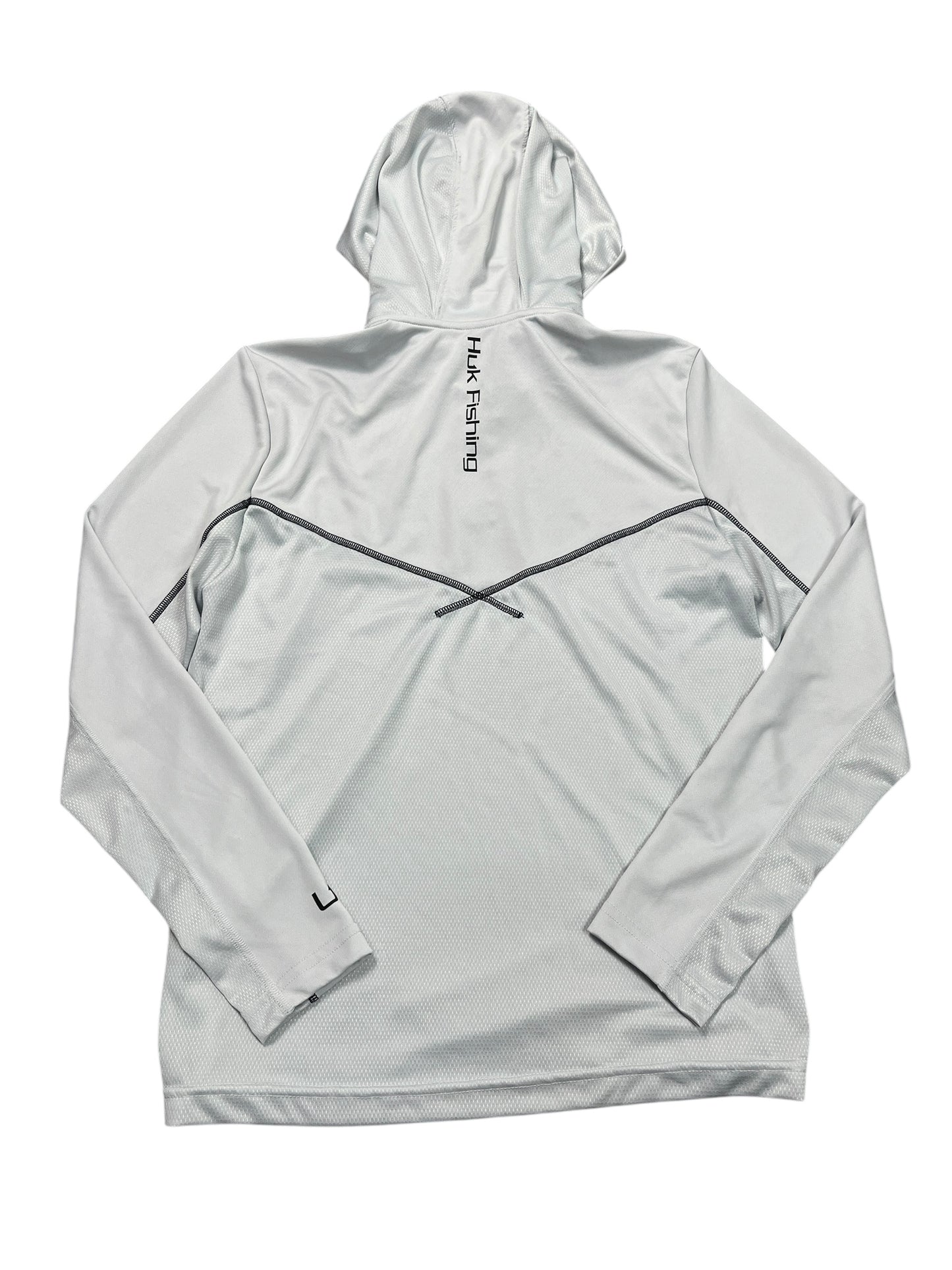 Athletic Top Ls Collar By HUK In Grey, Size:L
