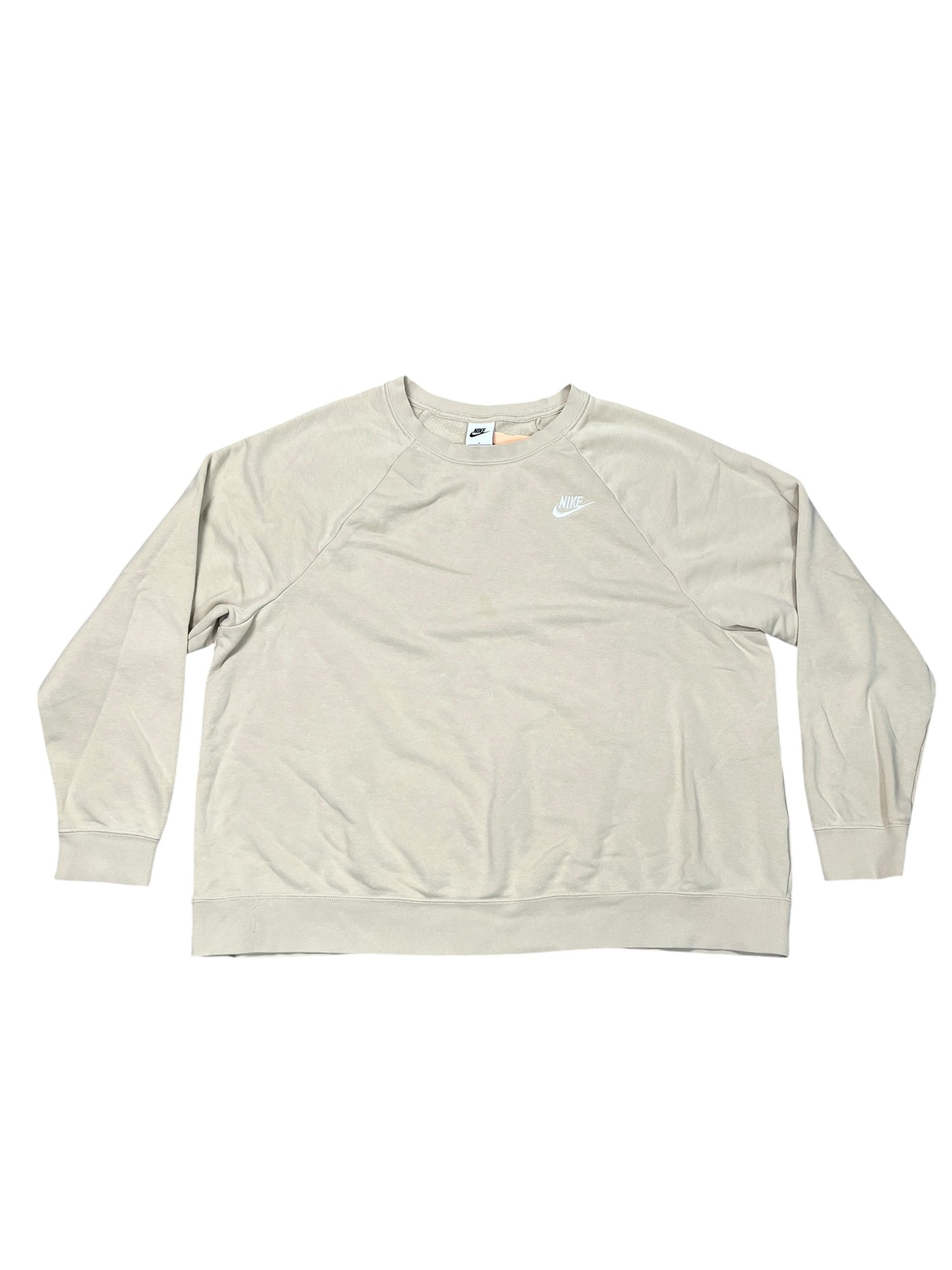 Athletic Sweatshirt Crewneck By Nike Apparel In Tan, Size:1X
